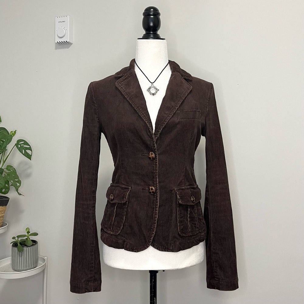 American Eagle 00s Brown Corduroy Blazer